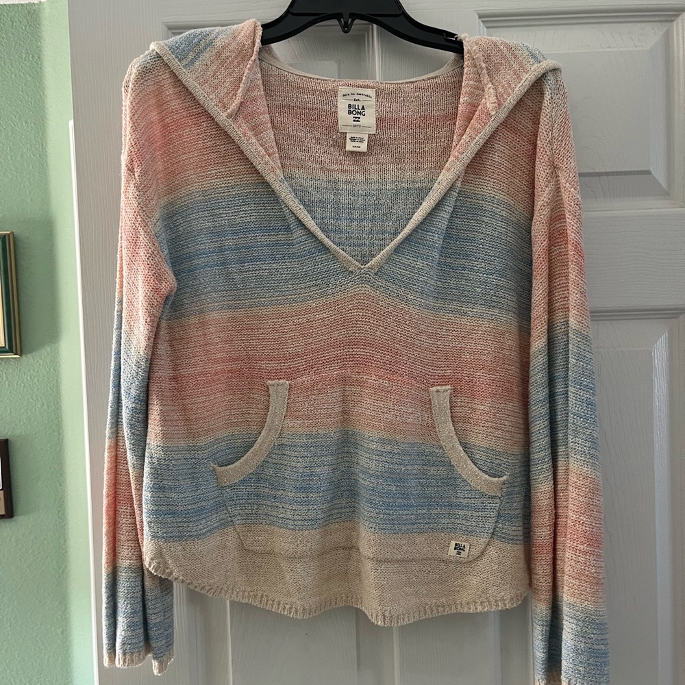 Billabong Pastel Striped V-Neck Hoodie